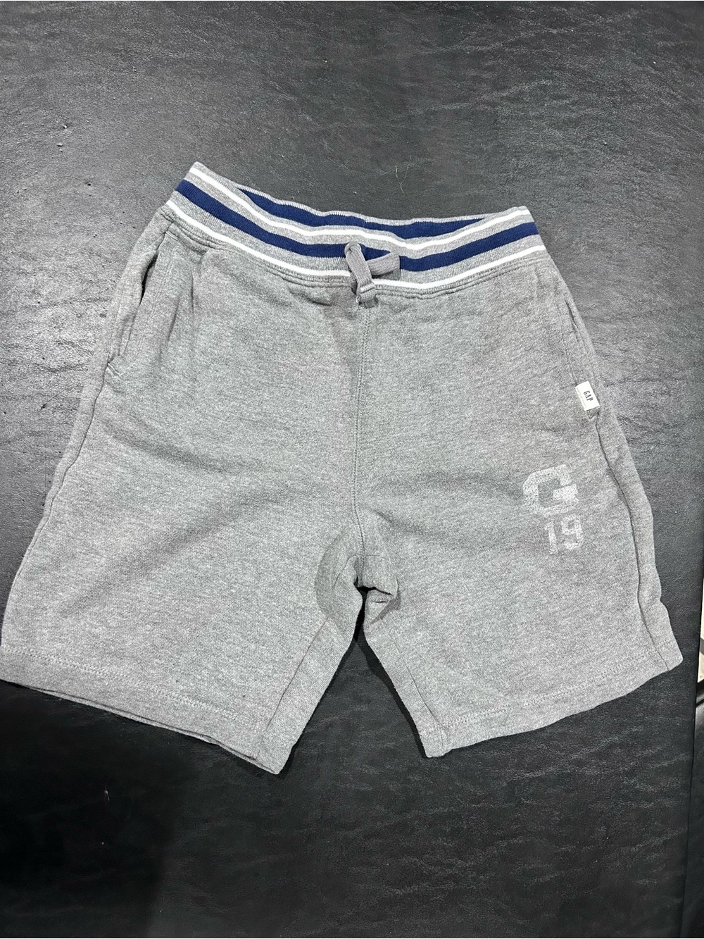GAP Kids Sweat-shorts Gray Pullover with Navy & White Striped